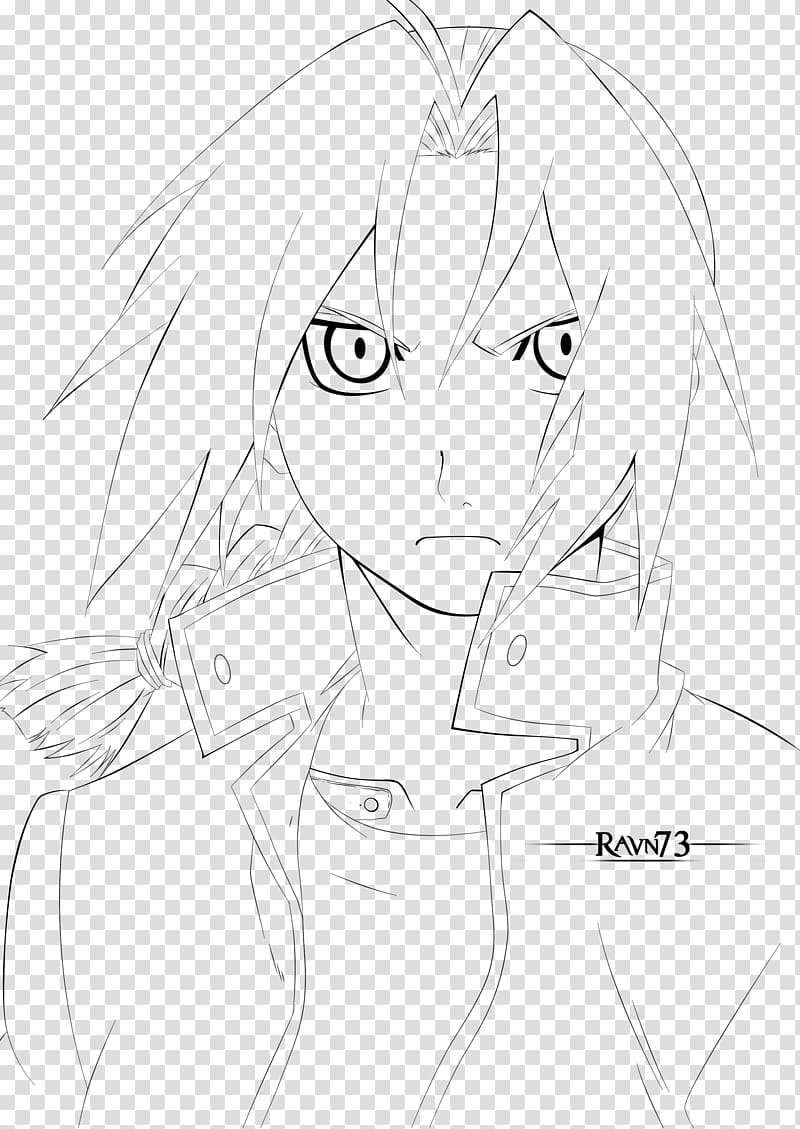 Edward Elric Winry Rockbell Alphonse Elric Line art Sketch, Anime transparent background PNG clipart
