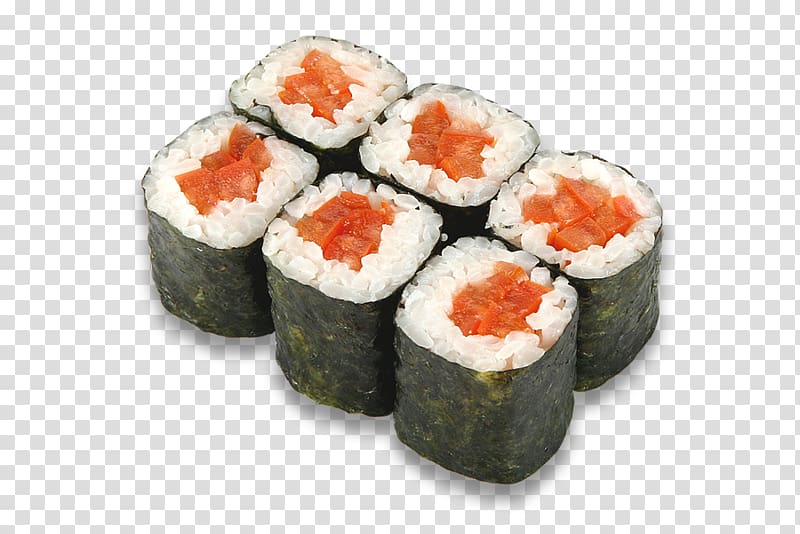 Makizushi Sushi Tomato Tobiko Delivery, sushi roll transparent background PNG clipart