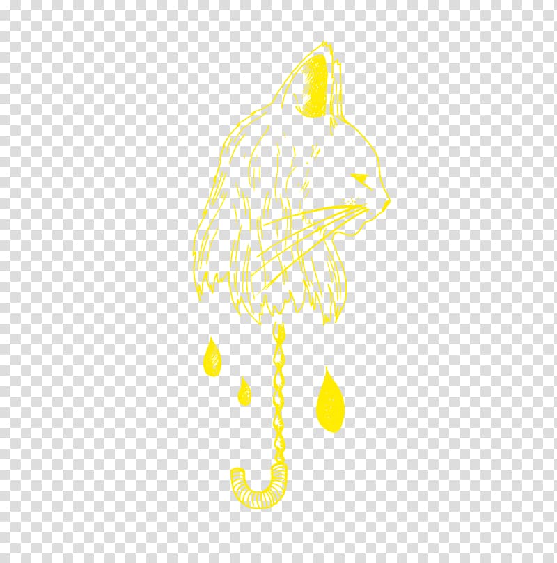 Cat Canidae Dog Yellow, it\'s raining transparent background PNG clipart