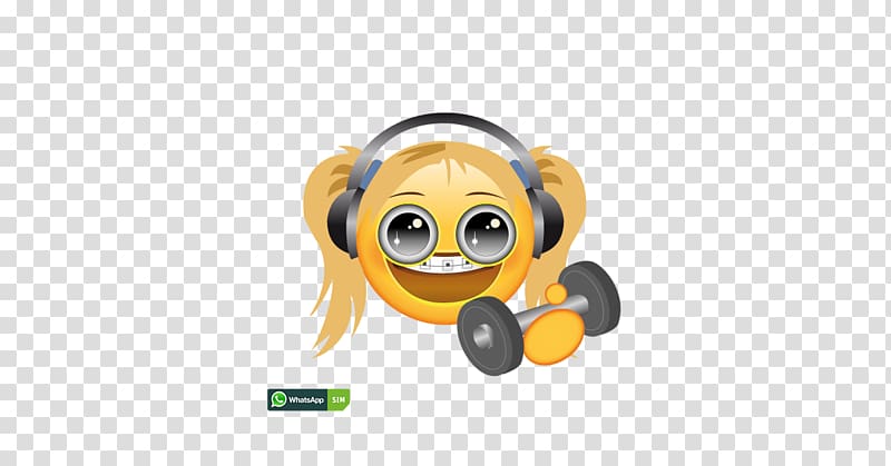 Headphones Emoticon Smiley Emoji WhatsApp, hantel transparent background PNG clipart
