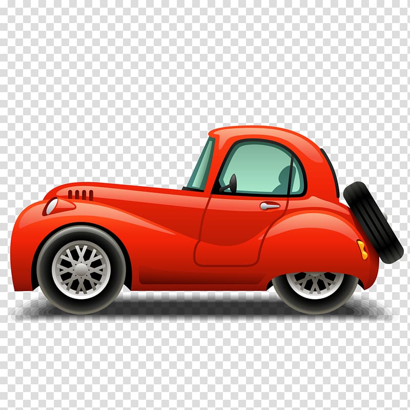 red car illustration, Car Sport utility vehicle Nissan Paladin, Cartoon red car transparent background PNG clipart