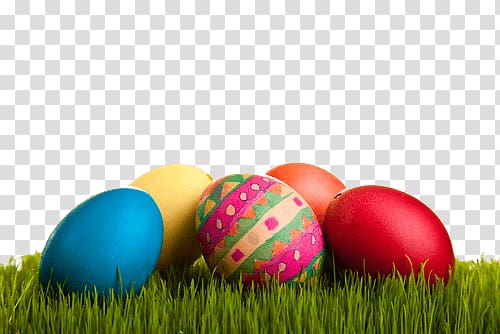 five easter eggs on grass, Easter Eggs On Grass transparent background PNG clipart
