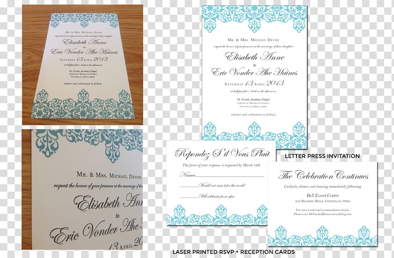 Wedding invitation Convite Cincinnati Paraphernalia, wedding invitation letter transparent background PNG clipart