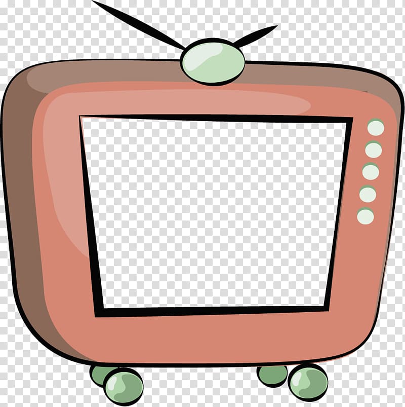 Television Cartoon , Cartoon Brown TV set transparent background PNG clipart
