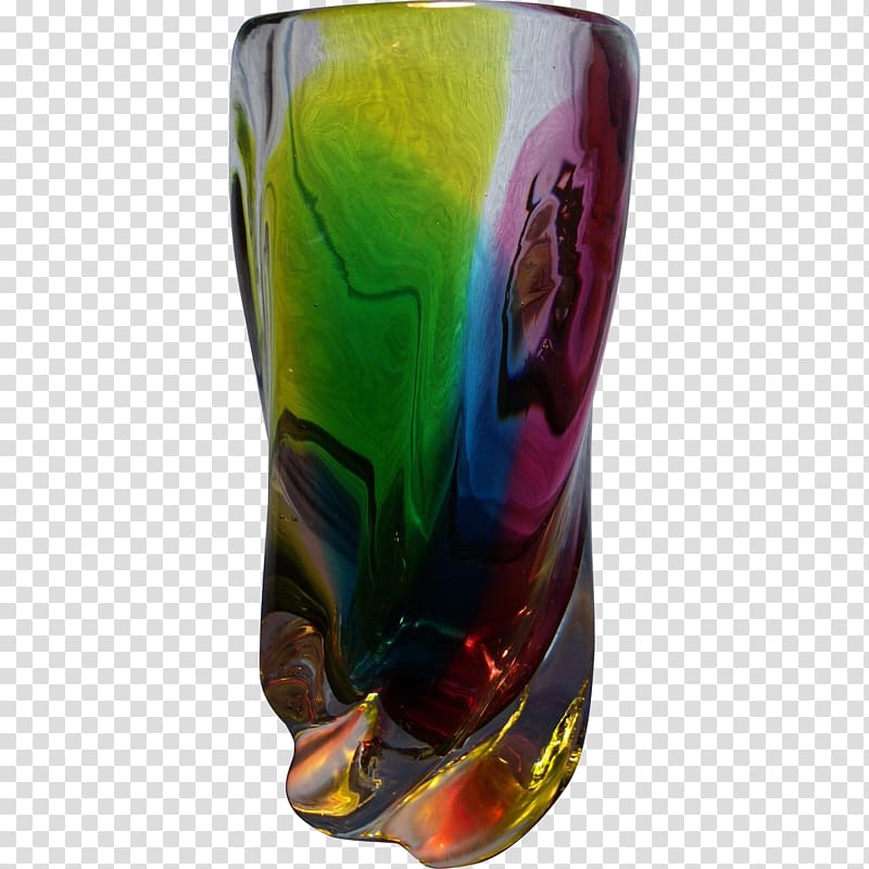Vase Glass art Rainbow Decorative arts, clear glass vase transparent background PNG clipart
