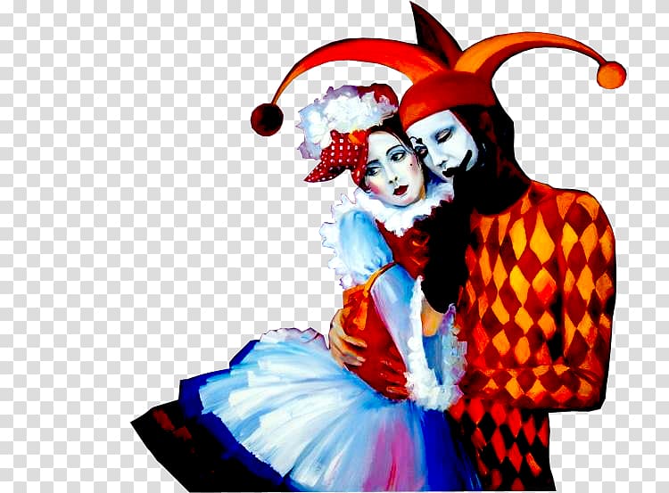 Clown Joker Pierrot Harlequin Mask, clown transparent background PNG clipart