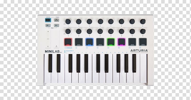 MIDI Controllers Arturia Sound Synthesizers Software synthesizer Akai, electronic organ transparent background PNG clipart