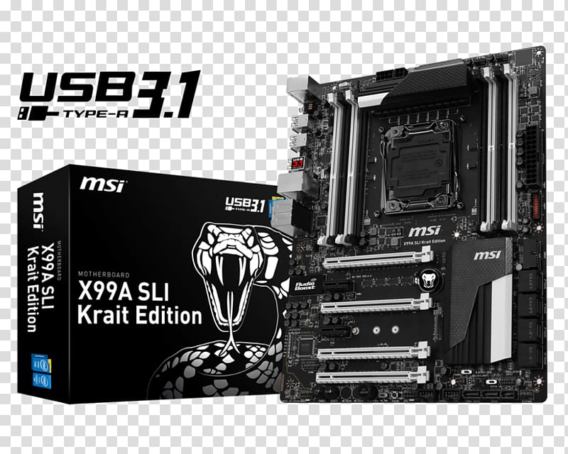 MSI X99A SLI LGA 2011 Motherboard MSI X99S SLI Plus MSI X99S SLI Krait, others transparent background PNG clipart