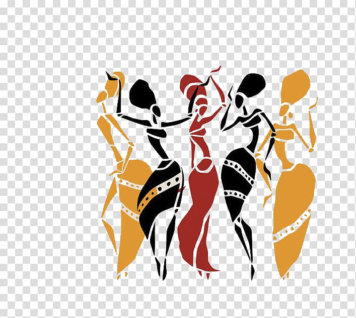 African dance Silhouette Illustration, Graceful silhouette transparent background PNG clipart