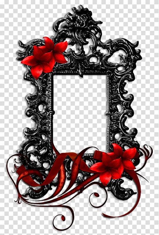 black and red frame illustration, frame Ornament, Black Frame transparent background PNG clipart