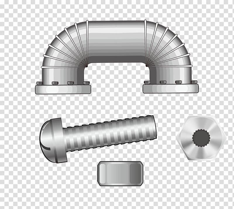 Stainless steel Pipe, Tool Screw Nut transparent background PNG clipart