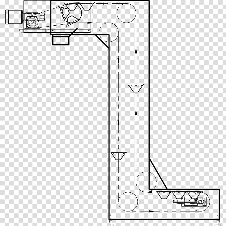 Bucket elevator Conveyor system Technical drawing, conveyor belt illustration transparent background PNG clipart