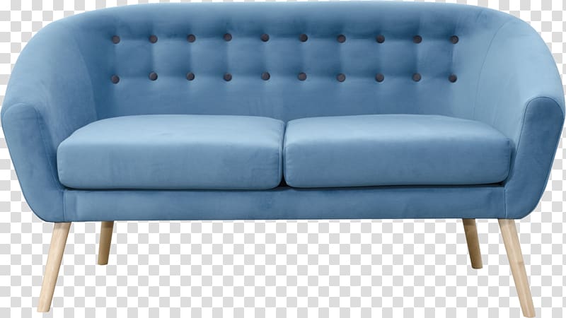 Couch Furniture Sofa bed Blue Wing chair, MTR transparent background PNG clipart