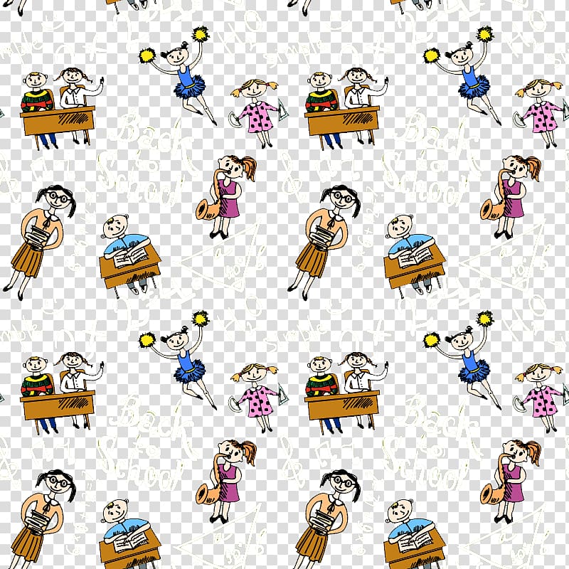 Cartoon Estudante , Cartoon student seamless background material transparent background PNG clipart