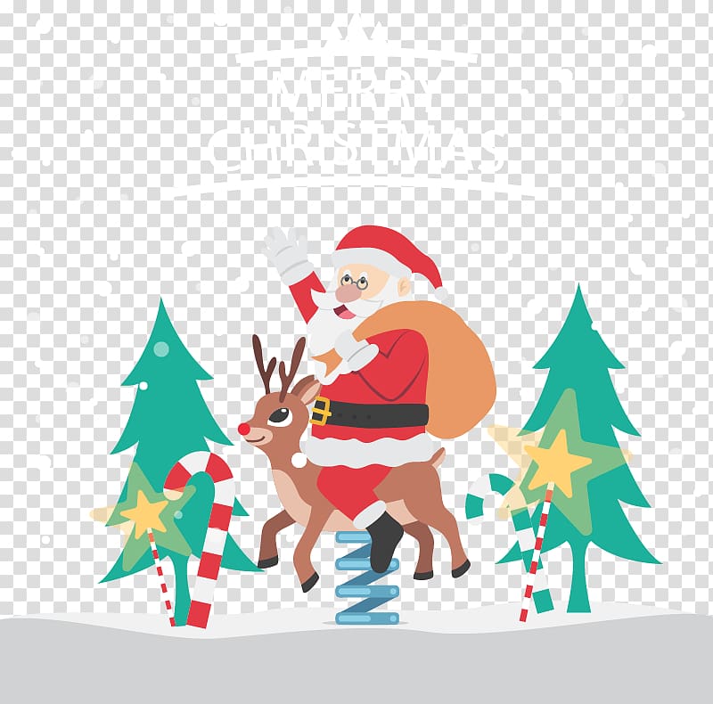 Santa Claus Reindeer Christmas tree , Creative Christmas transparent background PNG clipart