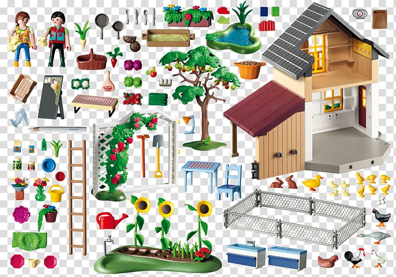 Playmobil House Farmer Toy, farm house transparent background PNG clipart