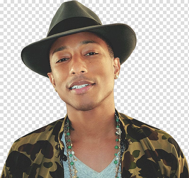 man wearing gray hat smiling, Pharrell Williams Jewels transparent background PNG clipart