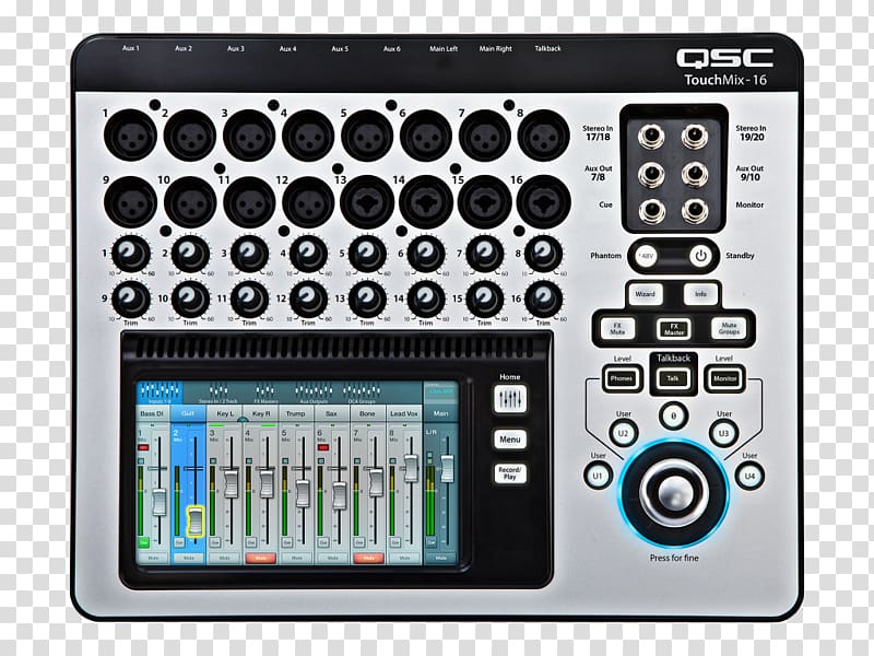 QSC TouchMix-16 Audio Mixers Digital mixing console Microphone QSC TouchMix-30 Pro, microphone transparent background PNG clipart
