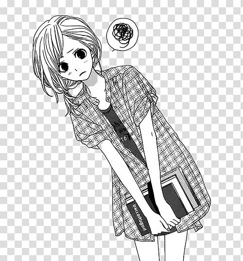 Anime Shōjo manga Sketch , Anime transparent background PNG clipart ...