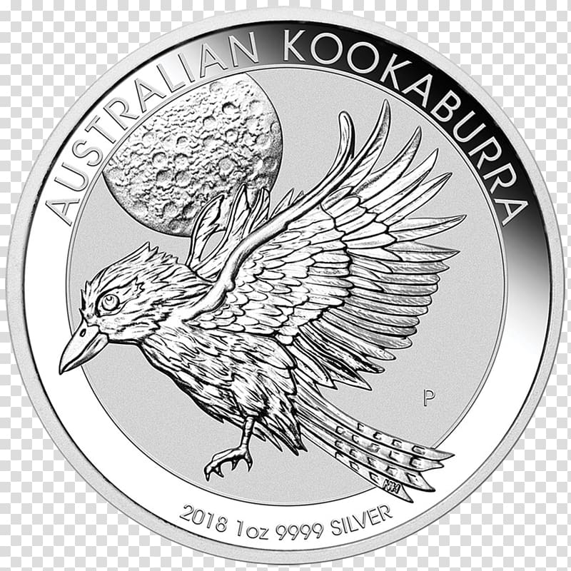 Perth Mint Laughing kookaburra Australian Silver Kookaburra Bullion coin, silver bar transparent background PNG clipart