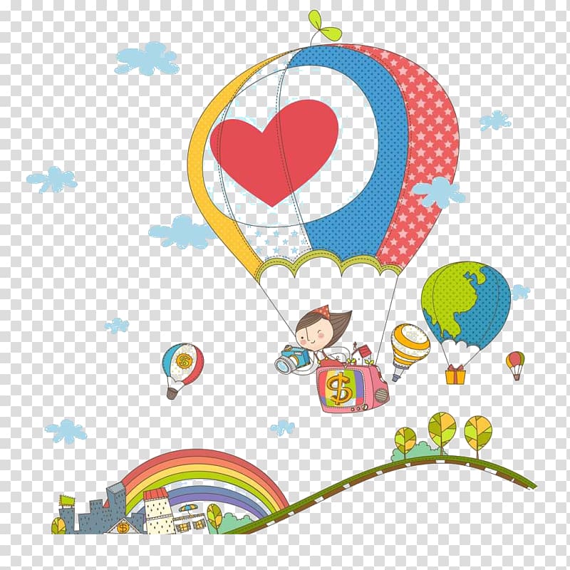 Balloon Cartoon Child Illustration, Illustrator of children transparent background PNG clipart
