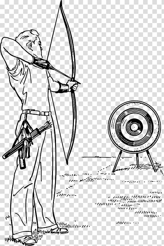 Bow and arrow Target archery Drawing Hunting, Arrow transparent background PNG clipart