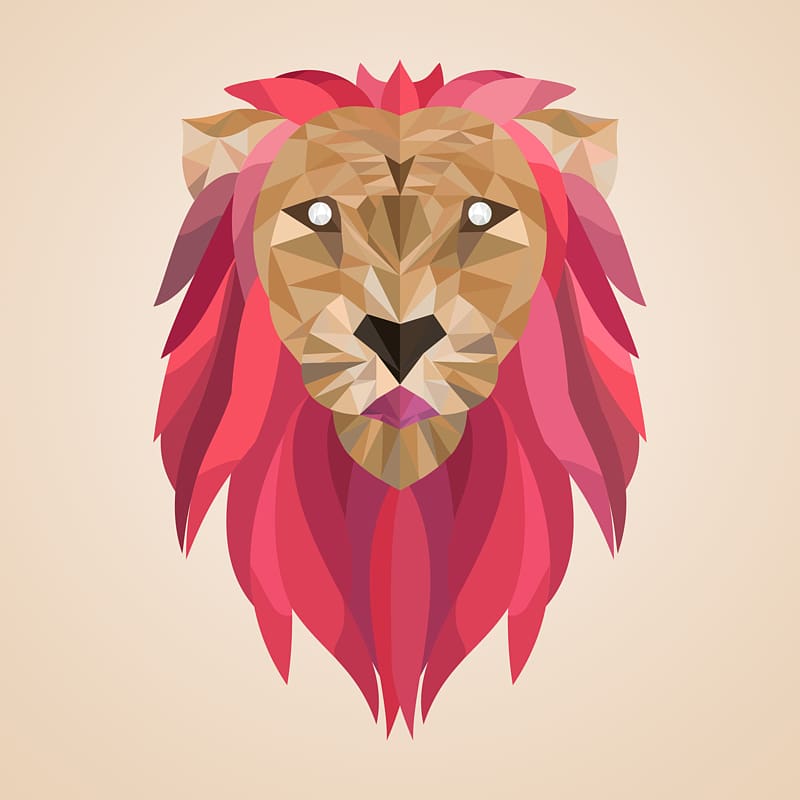 Lion Low poly Artist 3D computer graphics, lion transparent background PNG clipart