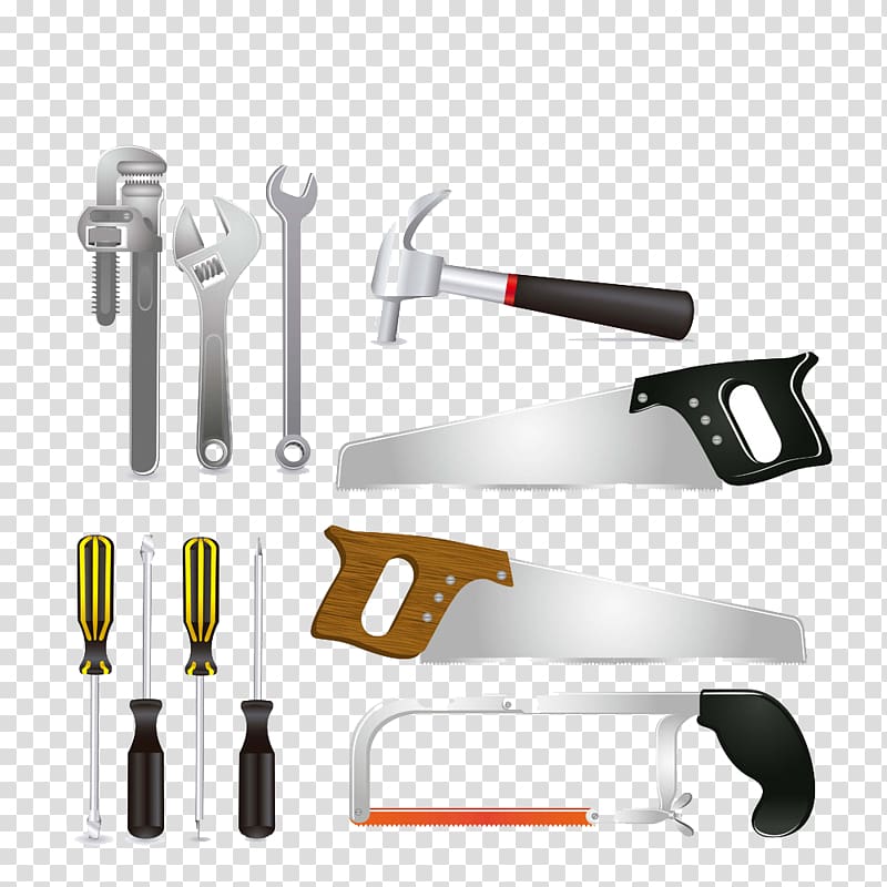 Hand tool Architectural engineering Heavy equipment, Cartoon Tools Collection transparent background PNG clipart