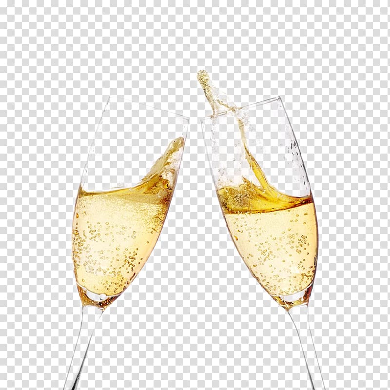Red Wine Champagne Cocktail Champagne glass, Champagne, two clear flute glasses transparent background PNG clipart
