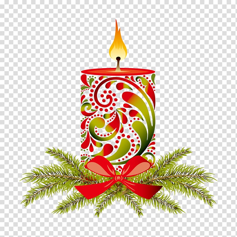 Christmas decoration Candle Christmas ornament, Christmas candles are optional transparent background PNG clipart