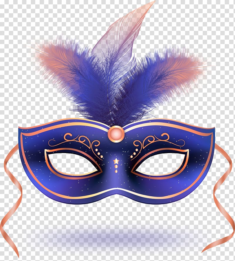 blue masque with feathers, Carnival of Venice Mask Euclidean , Queen mask with feathers transparent background PNG clipart