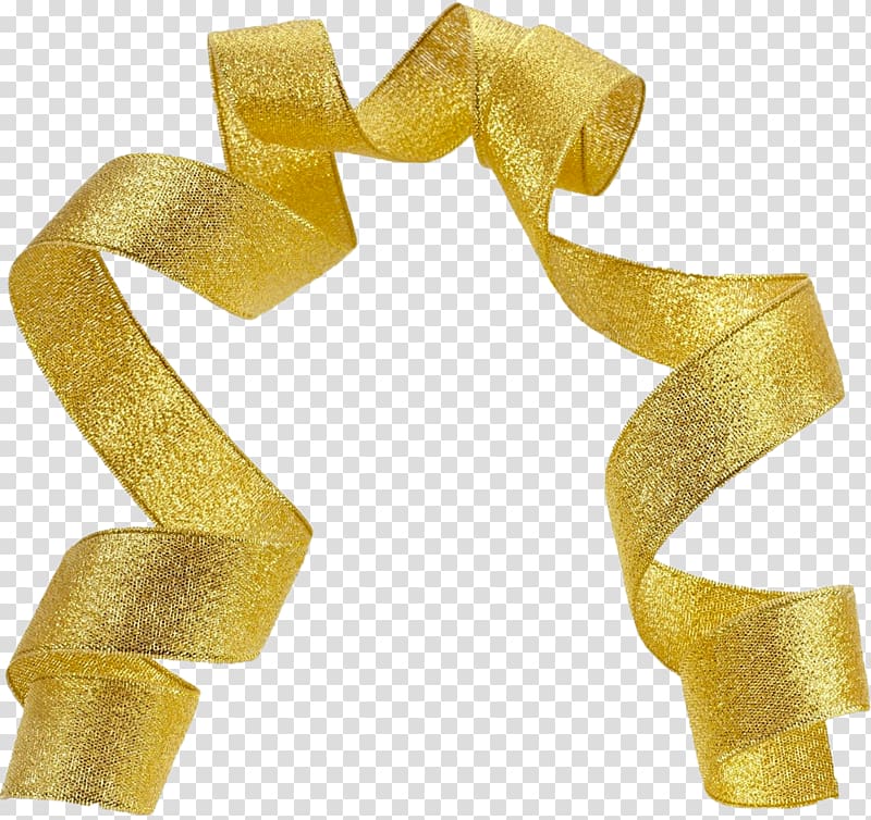 Present Gold Material Glitter Baptism, Streamers Gold Curling Stream transparent background PNG clipart