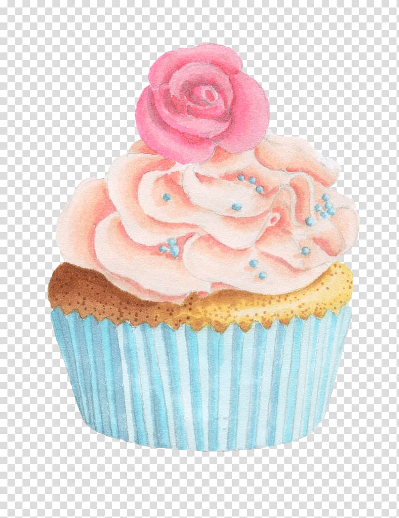 Cupcake Cream Muffin Fruitcake Sweetness, Hand drawn cake transparent background PNG clipart