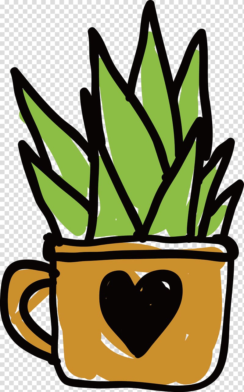, Customized love water cup planted cactus transparent background PNG clipart