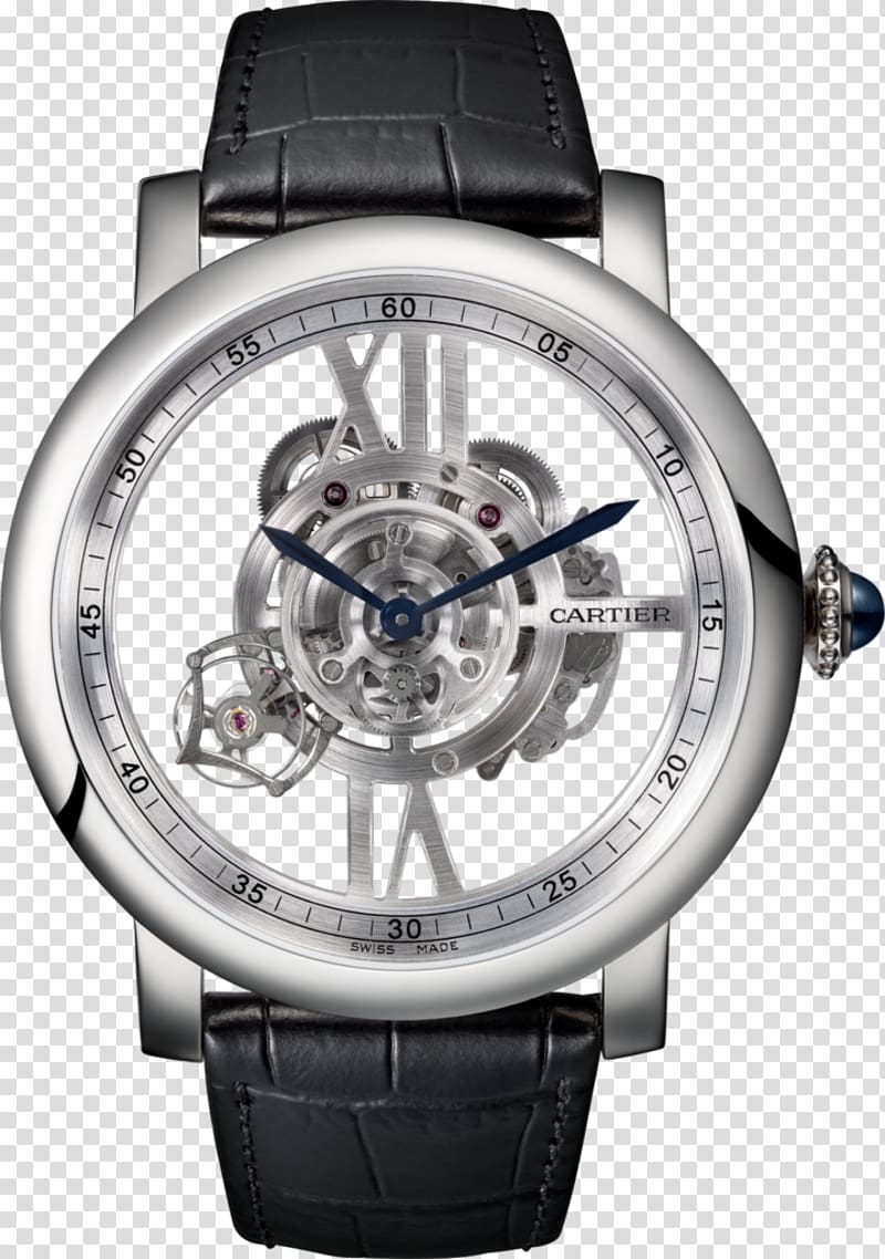 Cartier Skeleton watch Movement Tourbillon, watch transparent background PNG clipart
