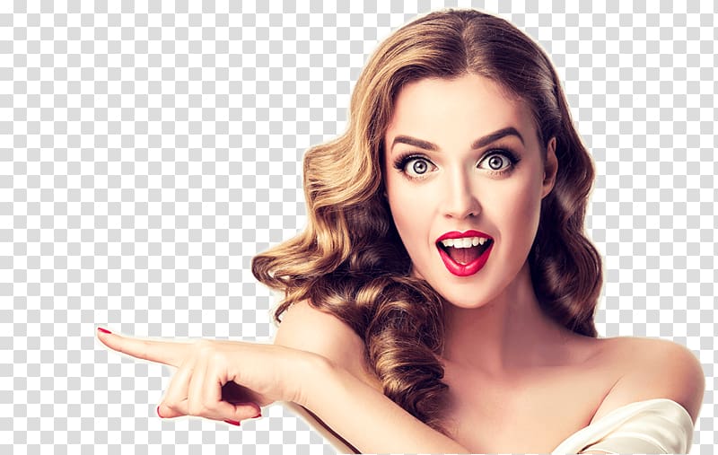 woman pointing to her right side illustration, Woman, surprised girl transparent background PNG clipart