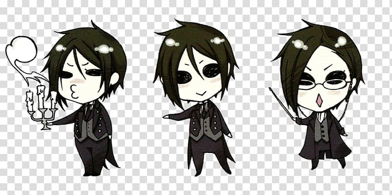 Ciel Phantomhive Sebastian Michaelis Black Butler Chibi Mangaka, tree top transparent background PNG clipart