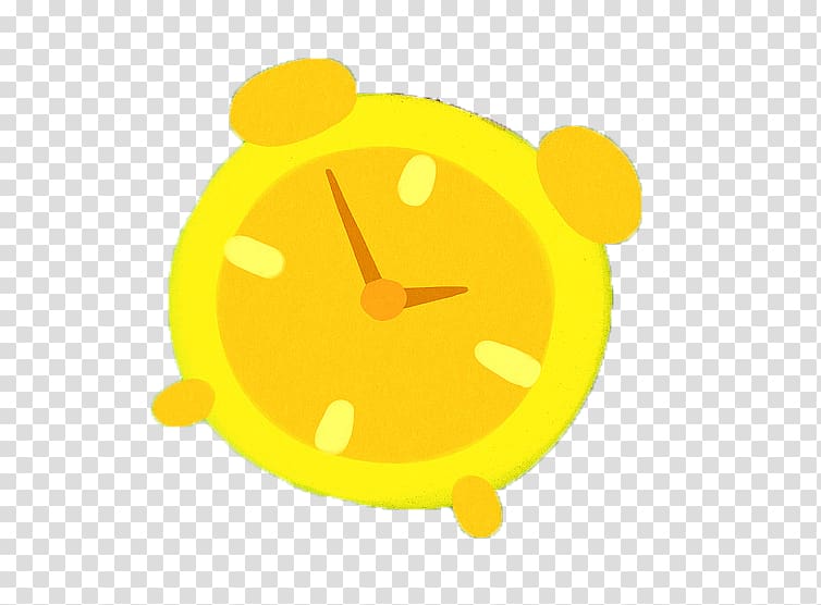 Alarm clock Yellow , Cartoon yellow alarm clock transparent background PNG clipart