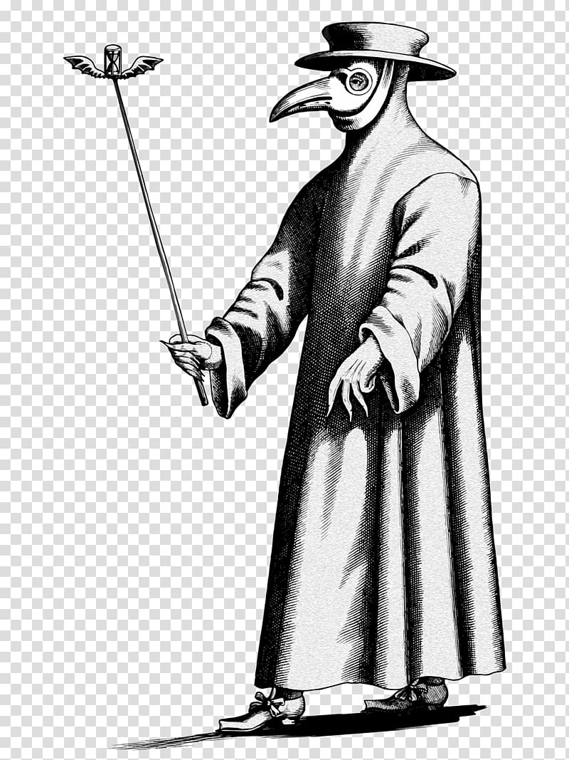 Black Death Great Plague of London Plague doctor costume Physician, Rome transparent background PNG clipart