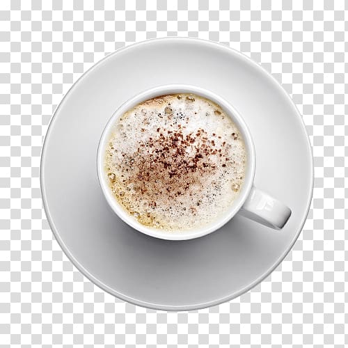 filled whit ceramic mug on saucer, Cappuccino Coffee Cuban espresso Latte, coffee transparent background PNG clipart