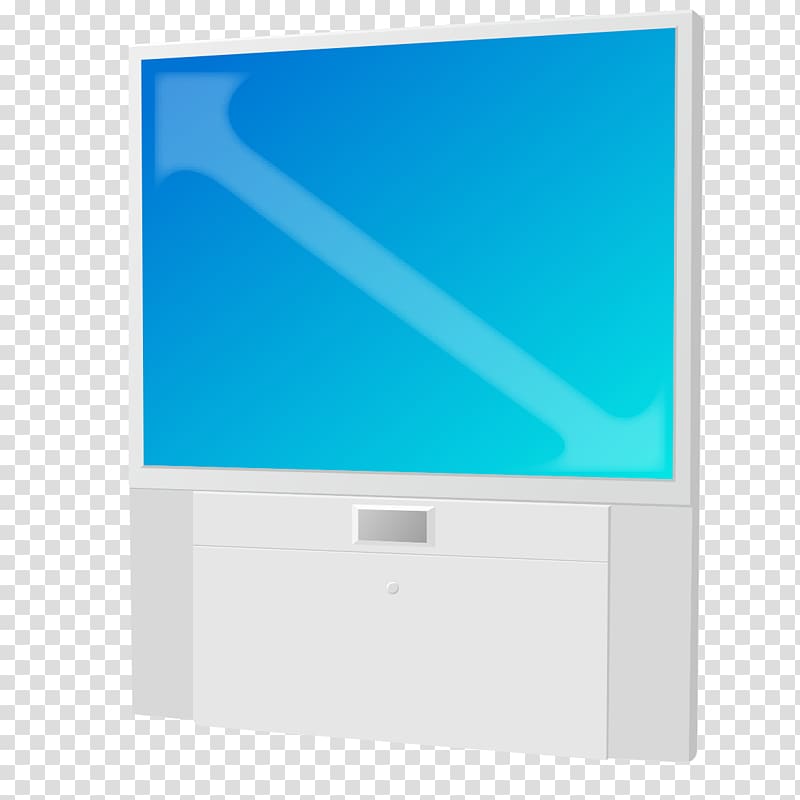 Television set Computer monitor Flat panel display Rectangle, Hand-painted blue TV transparent background PNG clipart