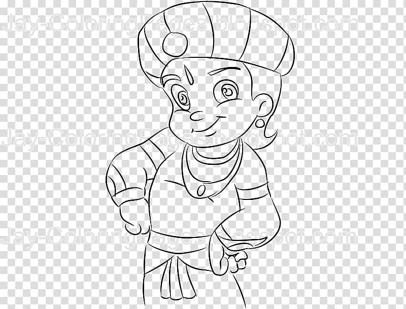 Drawing Coloring book Line art Cartoon Sketch, Chhota Bheem Aur Krishna transparent background PNG clipart