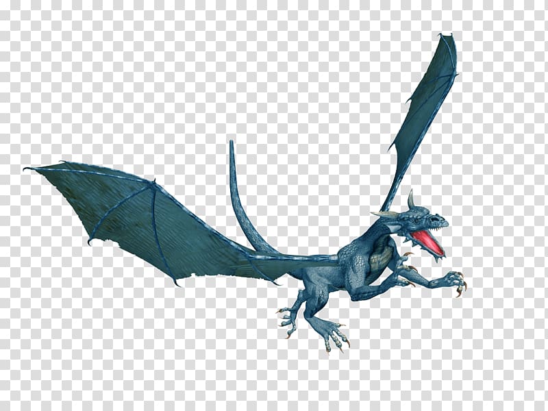 teal dragon illustration, Blue Dragon transparent background PNG clipart