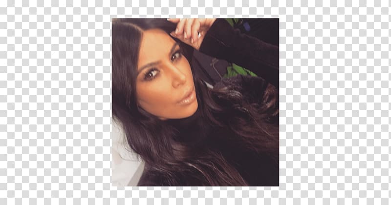Kim Kardashian French braid Hair coloring, selfie transparent background PNG clipart