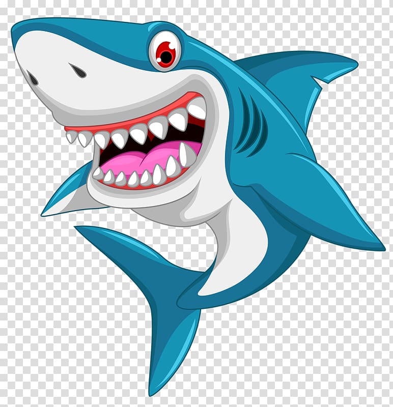 cartoon great white shark transparent background PNG clipart
