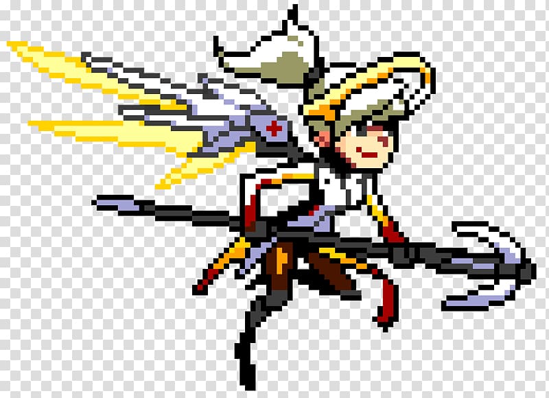 Overwatch Mercy Pixel art Cross-stitch, others transparent background PNG clipart