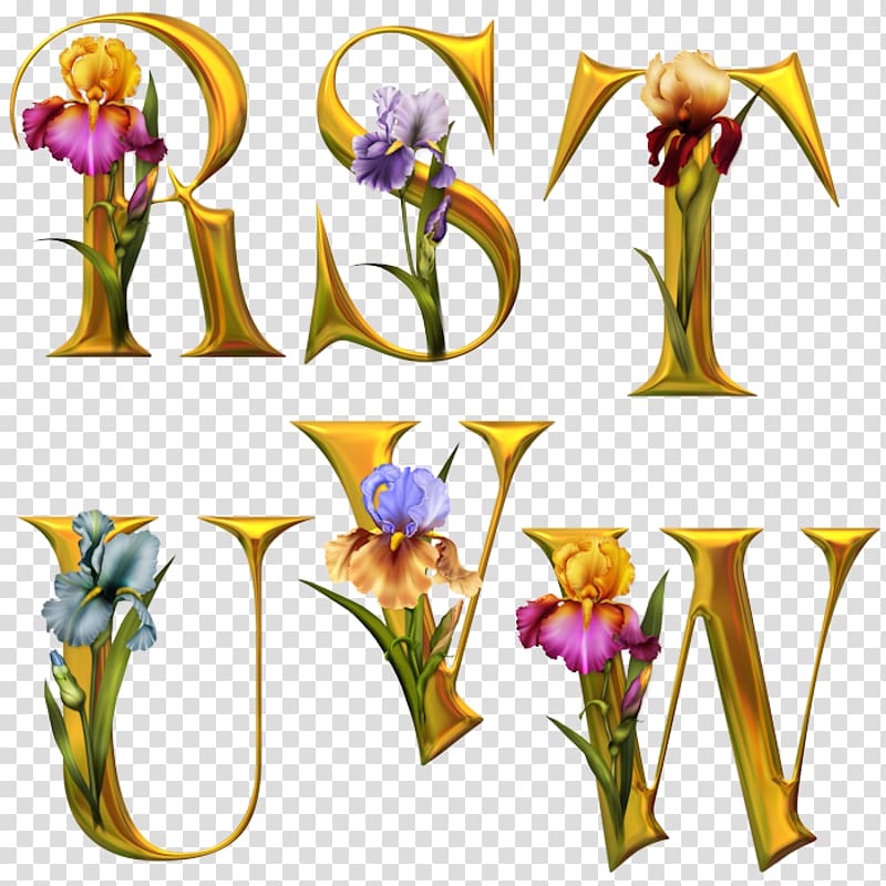 Letter Alphabet Flower Floral design Font, flower transparent background PNG clipart