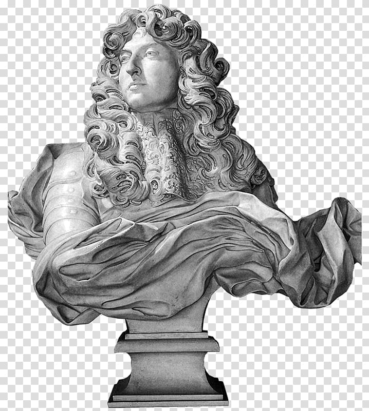 man's gray head bust statue, Gian Lorenzo Bernini Louis XIV Bust transparent background PNG clipart