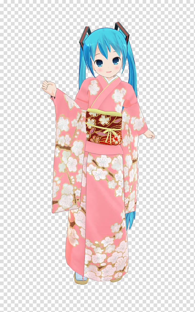Kimono Clothing Hatsune Miku Yukata Megurine Luka, kimono transparent background PNG clipart
