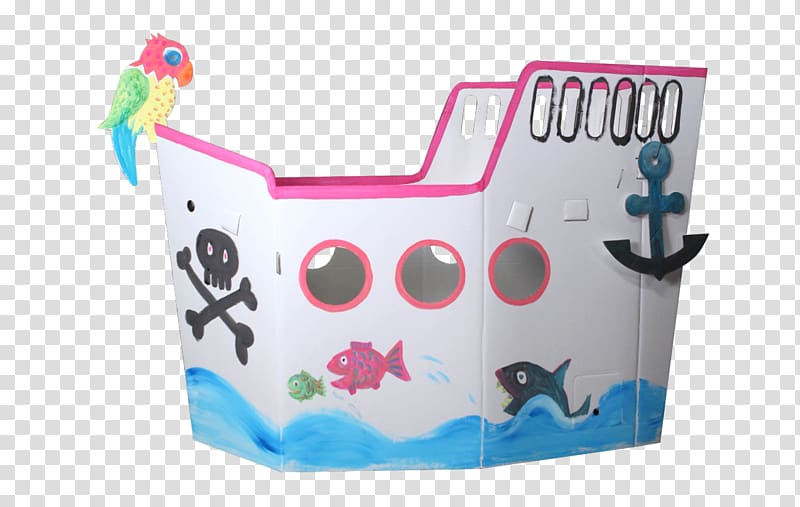 Paperboard cardboard Askartelu Piracy Ship, full screen transparent background PNG clipart